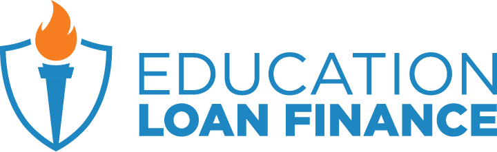 Education Loan Finance logo torch over shield